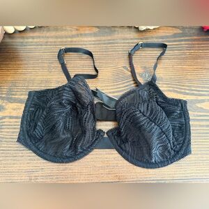 Victoria’s Secret Black Lace Unlined Demi Bra 32DDD Sexy VS